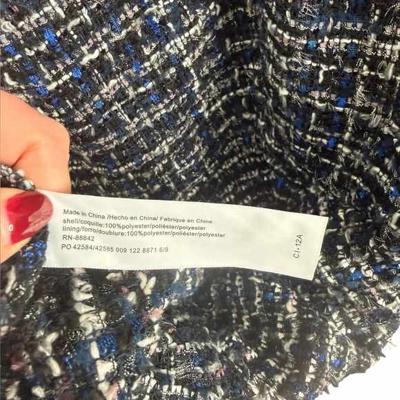 Eloquii Flare Tweed Mini Jumper Blue & Black Fit & Flare Dress Womens Sz 16 NWT - Picture 7 of 10